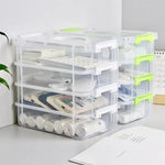 boîtes rangement transparentes modernes réutilisables poignées organisation école articles divers blocs construction jouets