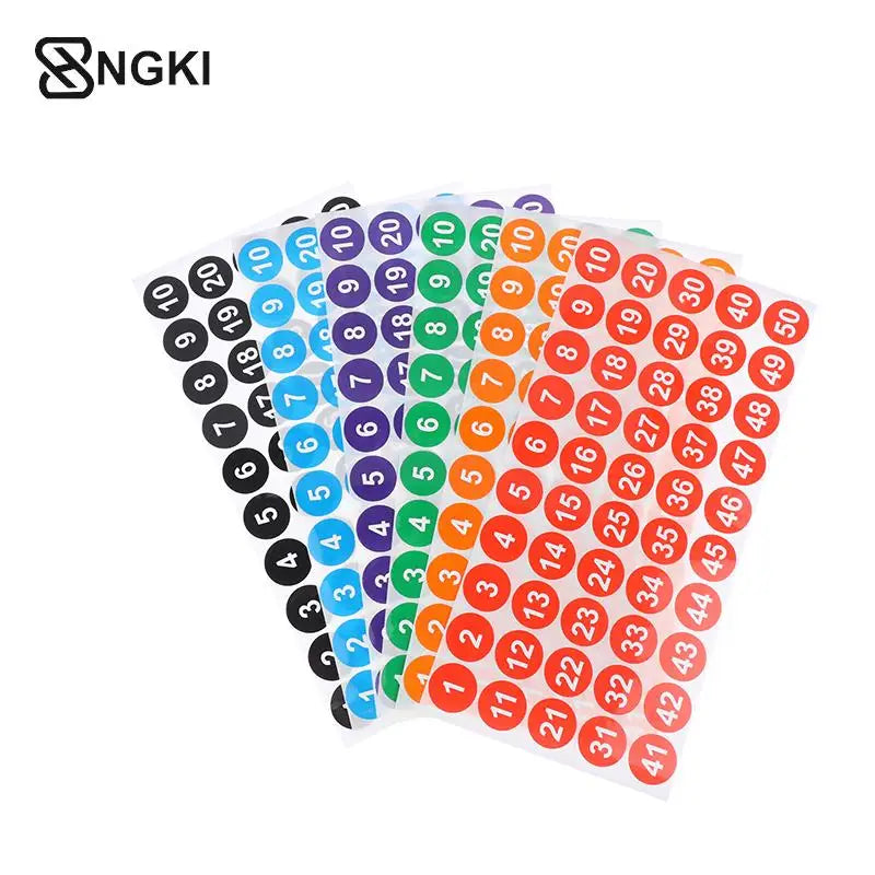 autocollants numerotes couleur rouge orange vert bleu violet noir decoration scrapbooking utilitaires adhesifs simples