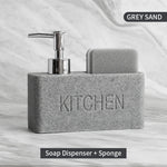 distributeur savon liquide gant cuisine marbré granité moderne noir blanc