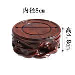 support bois marron artisanal sculpture traditionnel stand objet rond