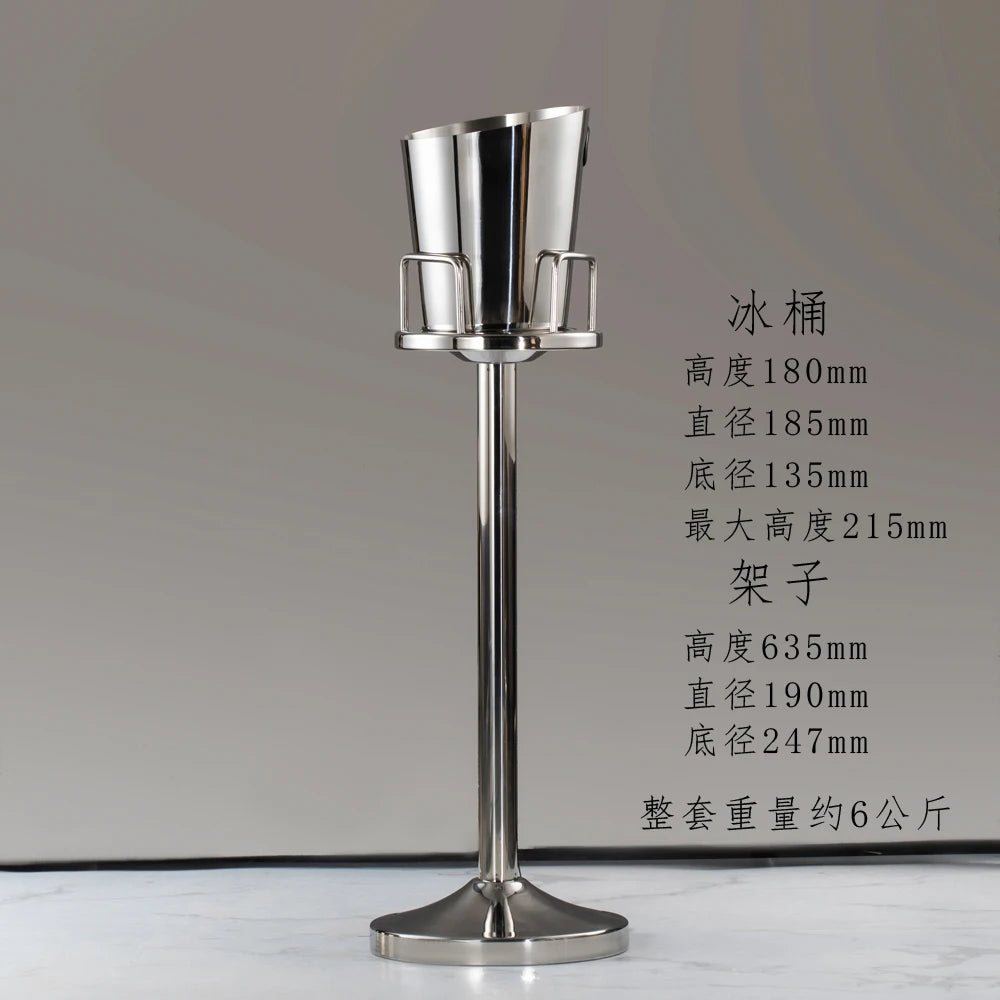 seau glace martelé support trépied métal argent doré vin champagne bar