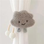 rideau japonaise polyester enfant sourire peluche blanc gris rose bleu mignon opacité chambre decoration