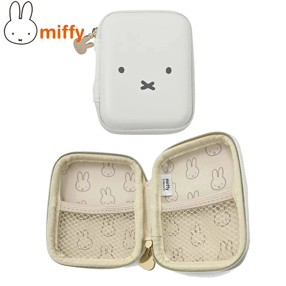 pochette zippée miffy blanc gris compartiments mesh adorable cosmétiques portable