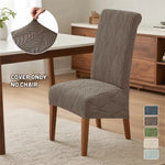 housse chaise beige feuilles stylisées élastique moderne anti poussière polyester spandex longueur dos chambre