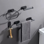 accessoire salle bain adhésif noir moderne porte rouleau papier toilette napkin holder suspension serviettes