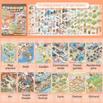 sticker book miniature scenes spiral binding colorful animal stickers creative journal supplies kawaii numbered