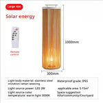 lampe solaire jardin moderne marron clair blanc rayures verticales étanche ip65 led allée patio