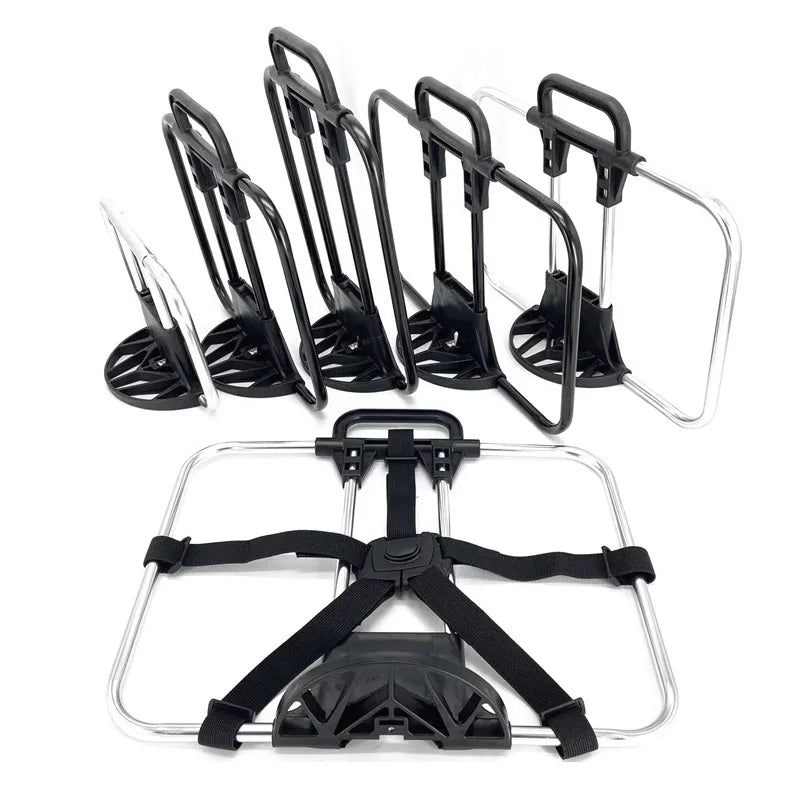 support sac dos pliant brompton aluminium alliage noir clips bandes élastiques ajustables sac dos