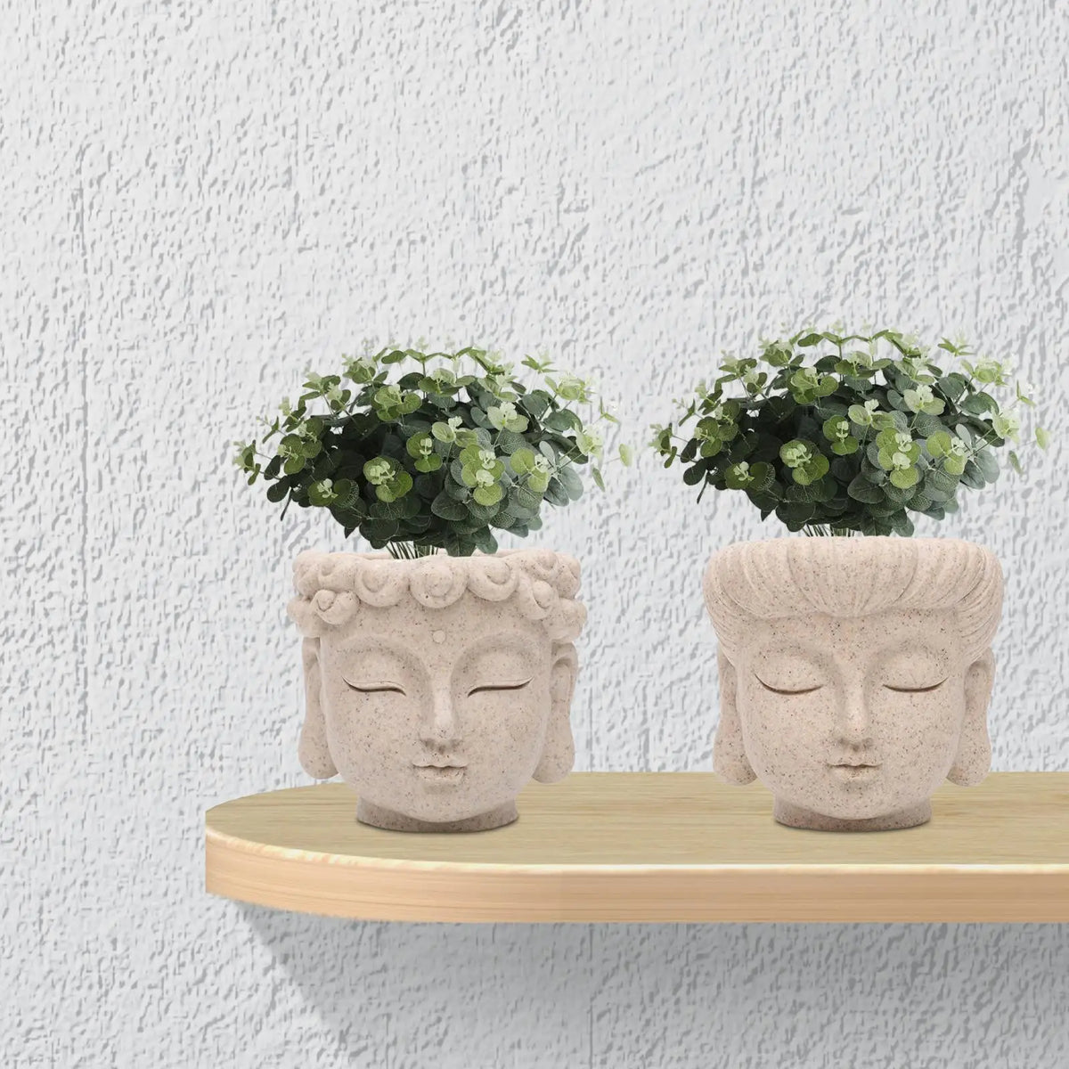 pot fleur résine tête bouddha moderne cache pot intérieur extérieur drainage ornement zen jardin
