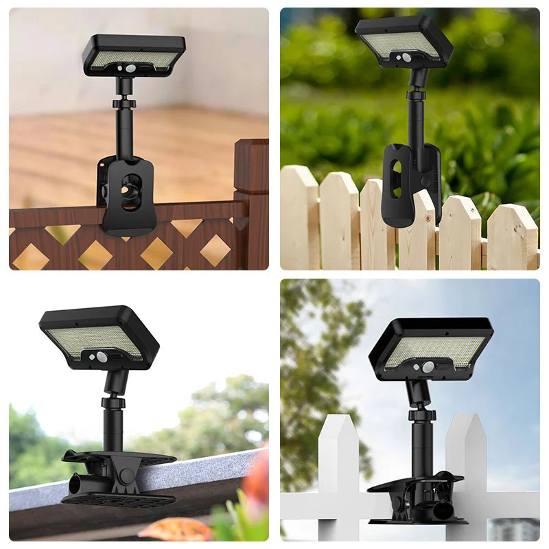 lumière solaire led capteur mouvement clipser ip65 étanche noir moderne campingextérieur