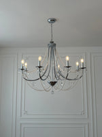 lustre cristal transparent blanches classique gris métallisé blanc ampoules E14