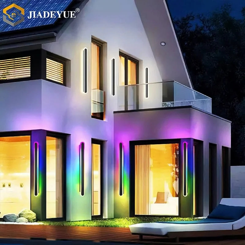 lampe led moderne extérieure ip65 rgb noir blanc télécommande