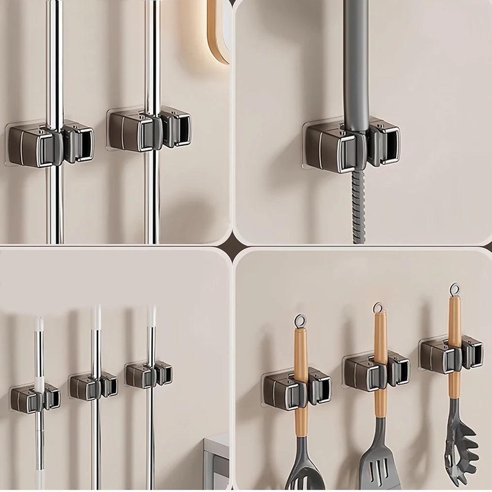 supports murals adhésifs blanc gris noir modernes balais brosse aspirateur cuisine salle bain
