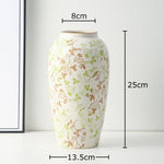 vase classique porcelaine fleurs blanc rouge bleu vert marron decoration table floral