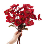 bouquet fleurs artificielles rouges oranges jaunes modernes décoration maison événements occasions spéciales soie opaque