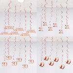 décoration anniversaire guirlande spirale rose doré moderne fête 21 30 40 50 années