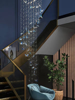 suspension lumineuse transparente papillons relief moderne salle bain lumière chaude bleu clair certification rohs