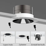 Spot LED moderne noir blanc encastrable vis diamètre 100mm hauteur 50mm
