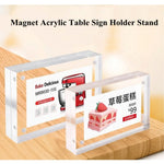 support signe table acrylique magnétique moderne transparent publicité 100x100mm 100x70mm 120x80mm 82x55mm 90x60mm