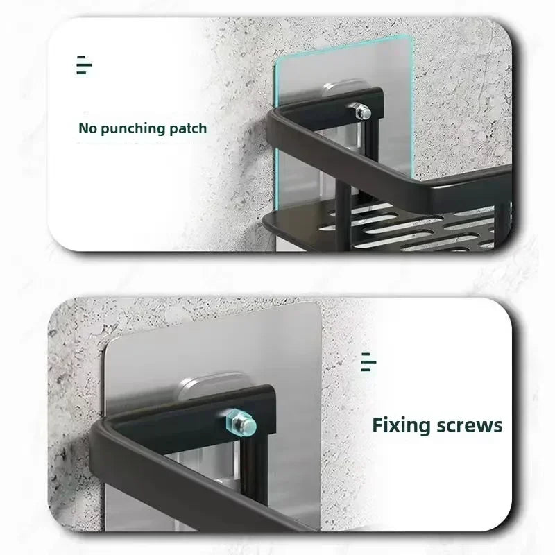supports adhésifs transparents vis sans clou étagères salle bain auto fixation pièces pvc plastique
