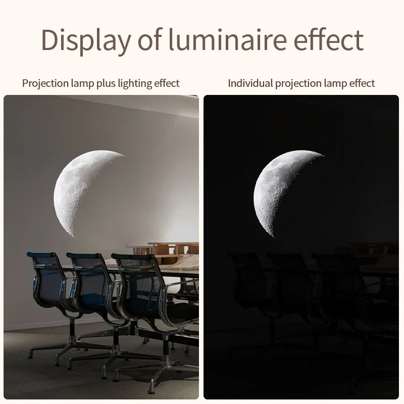 lampe projection lune moderne éclairage blanc gris éclairage intérieur plafonnier led opacité chambre salon