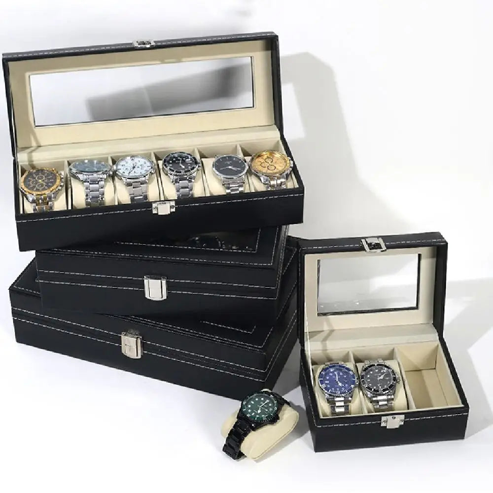 boîte rangement montres simili cuir cadenas classique 11cm 16cm 30cm étanche femmes