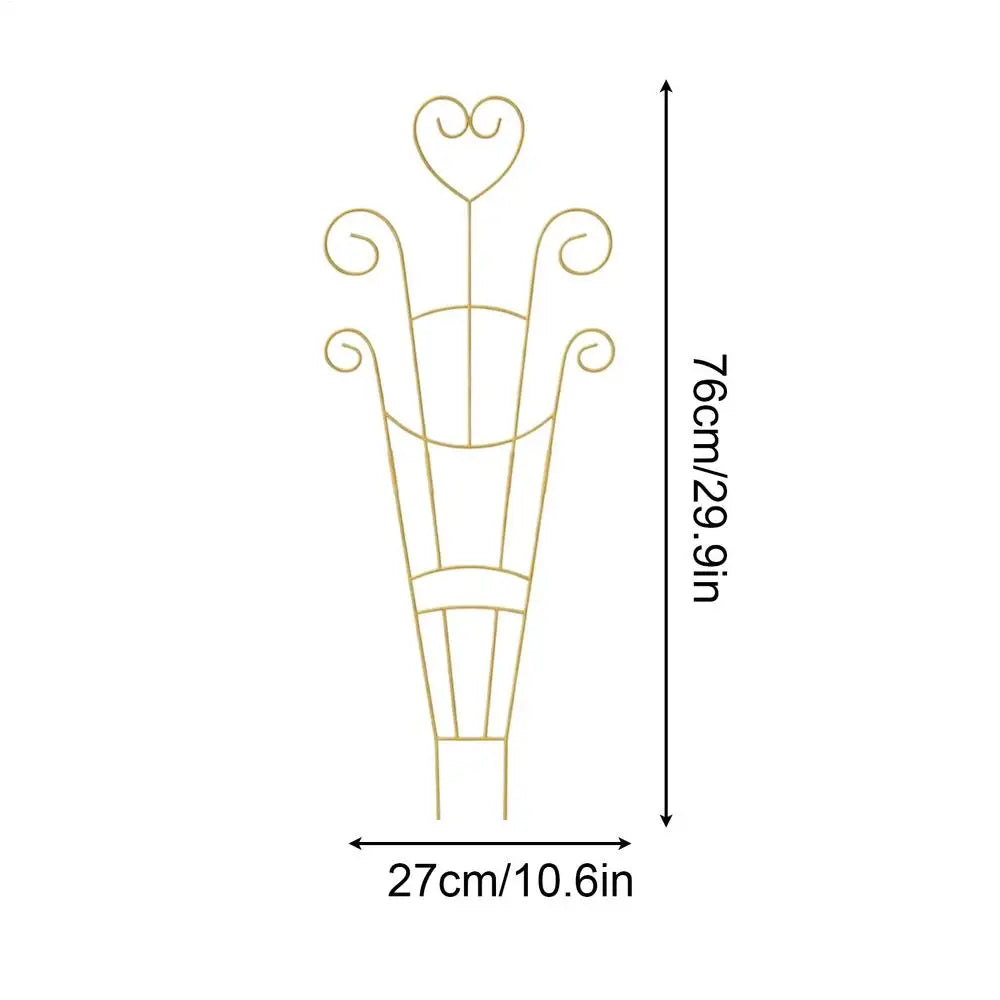 support métallique or treillis fleuri plantes grimpantes clematis vintage jardin déco