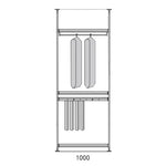 armoire murale moderne tiroirs étagères penderies transparentes bois clair noir gris