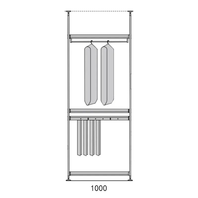 armoire murale moderne tiroirs étagères penderies transparentes bois clair noir gris