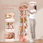boîtes rangement jouets transparentes moderne rose clair pliables multifonctions organisation enfants storage zipper toy