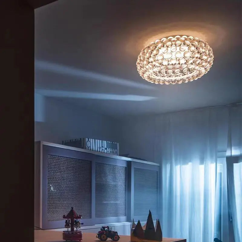 lampe suspendue moderne transparente brillante acrylique dorée chambre salle manger chambre coucher