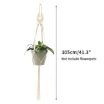 porte plante suspendu macramé blanc coton décoration bohème jardin intérieur balcon maison extérieur