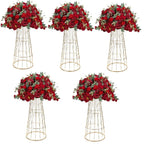 vases métal doré moderne structure maille support floral conique 60cm 80cm haute qualité décoration