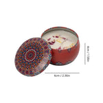 bougies parfumées fleurs séchées rouge bleu rose multicolore motifs floraux mandala ethnique boho chic