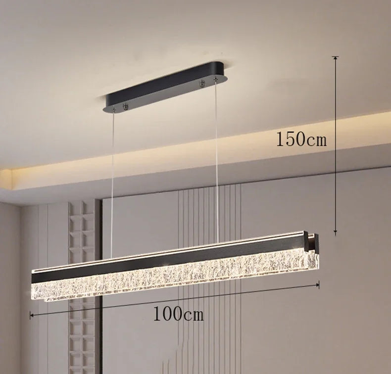 luminaire suspension moderne cristal noir doré marbré élégant salon cuisine salle manger luxe