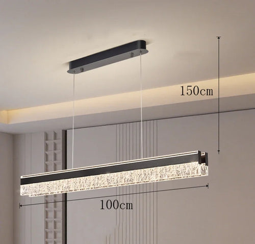 luminaire suspension moderne cristal noir doré marbré élégant salon cuisine salle manger luxe