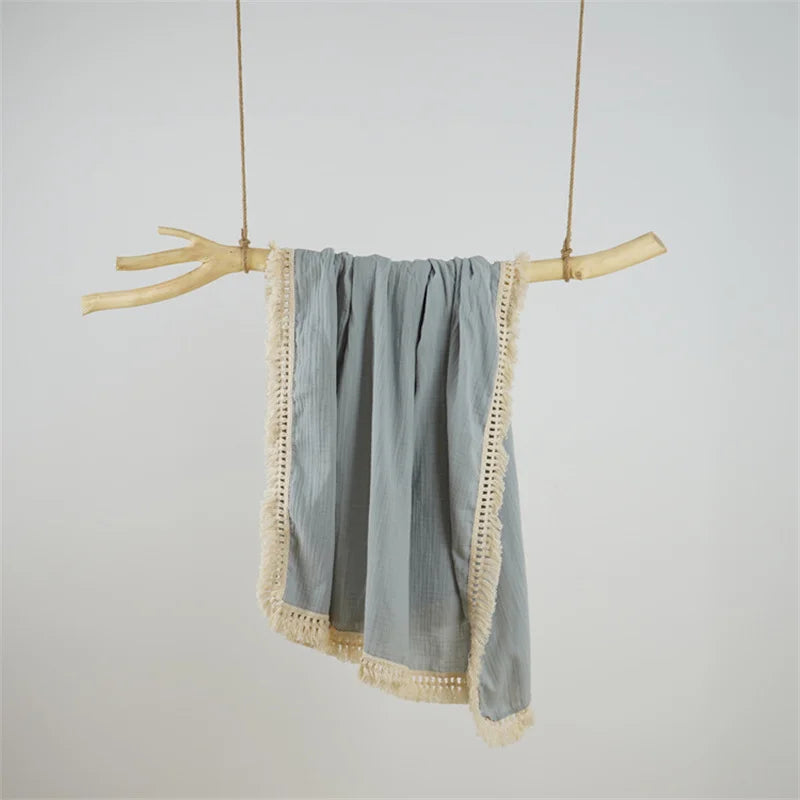 couverture bébé coton géométrique rose clair jaune bleu beige moderne douce bébé enfant tranches