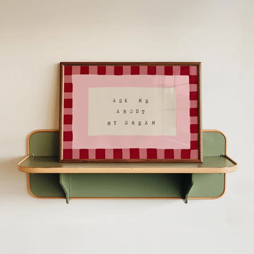 cadre mural classique rayures horizontales vert rouge blanc chambre coucher rétro fixations murales ask