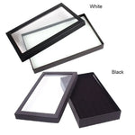 présentoir bijoux bagues velours transparent blanc noir classique élégant 21.7x13.5x3 cm 36 fentes