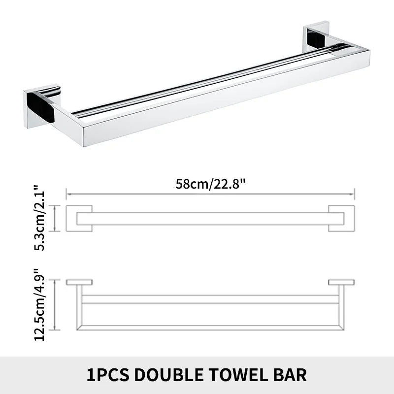 porte serviettes mural double acier inoxydable noir argenté doré moderne électroplaqué fixations serviettes