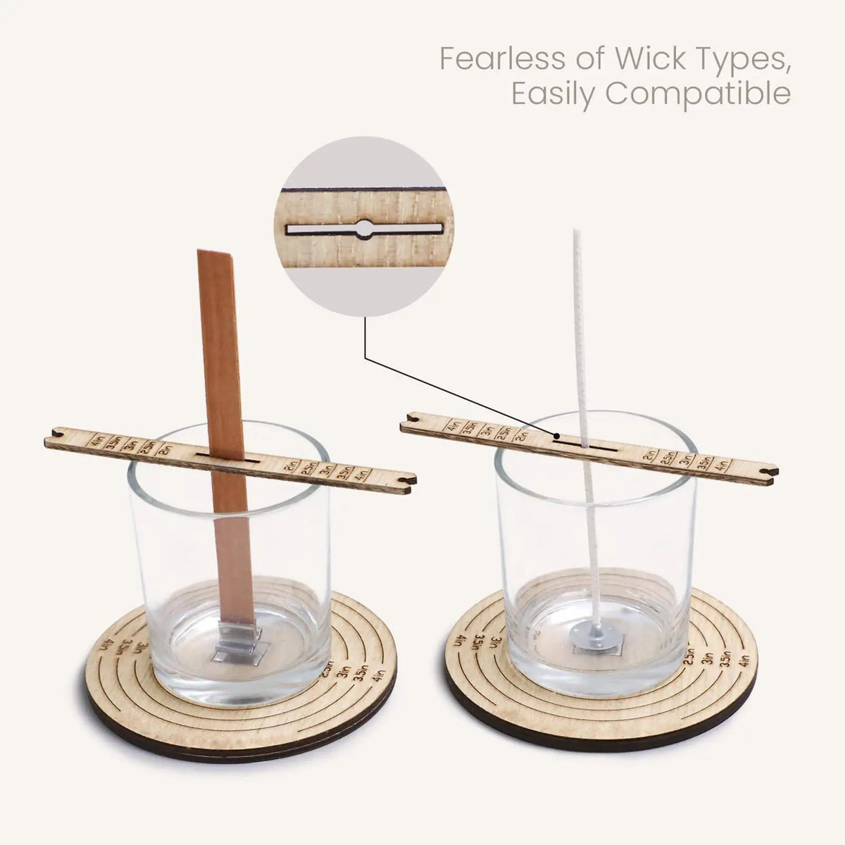 outil fabrication bougies stabilisateur mèche entonnoir barrette graduée supports bois cire transparente wicks diverses