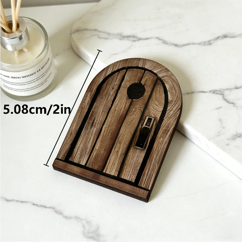 décoration murale porte miniature bois naturel rustique halloween noël anniversaire enfant vintage marronclair poignée