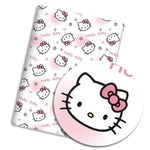 autocollants hello kitty fleurs coeurs étoiles enfants coton sanrio rose blanc motifs dessin animé