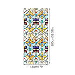 film vitrail adhésif art déco motifs floraux géométriques couleurs vives opaques fenêtre