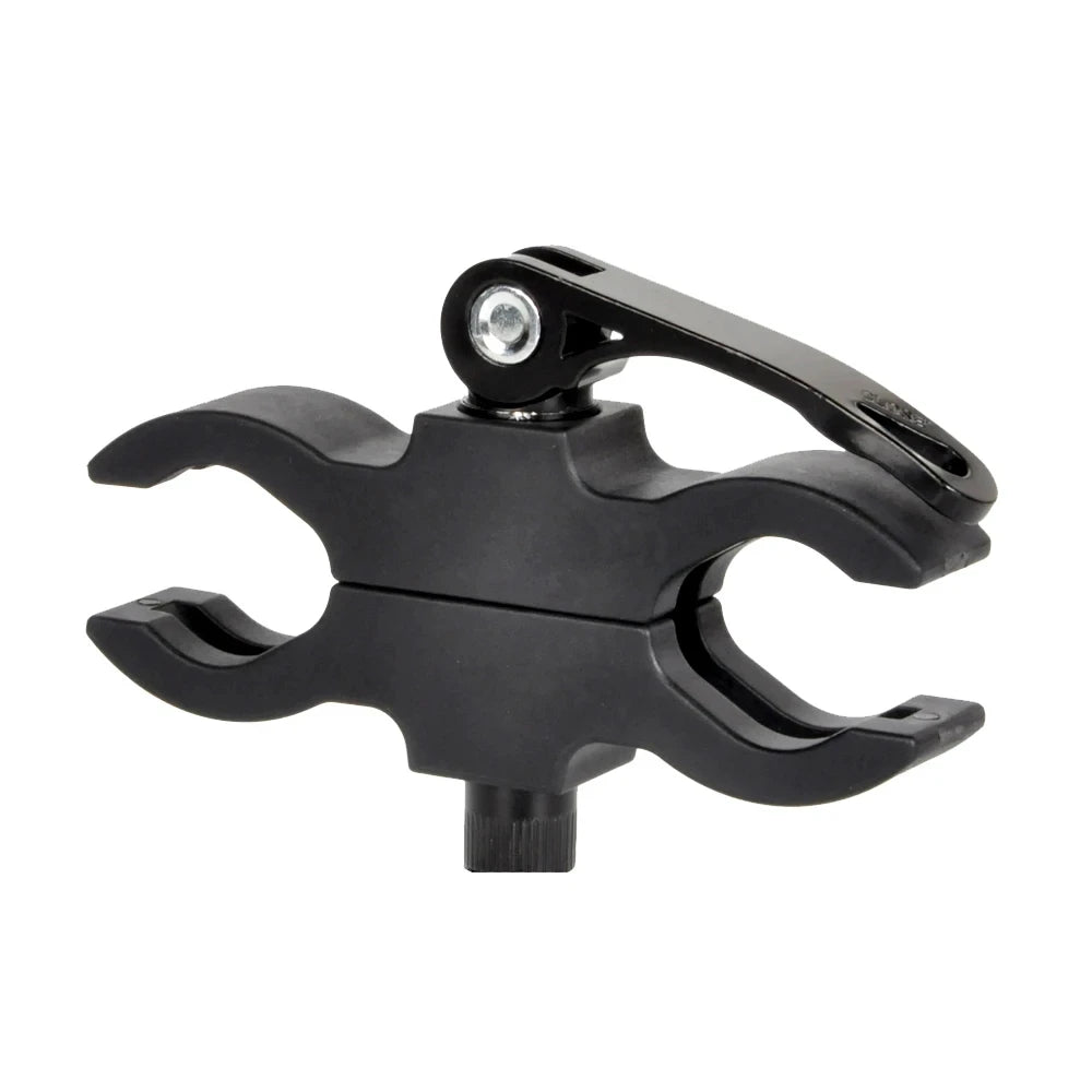 support pince double anneau noir serrage vis industriel utilitaire montée lampe poche fixe robuste