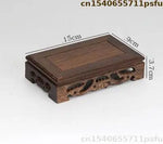 supports théière bois artisanal classique gravures décoratives marron foncé