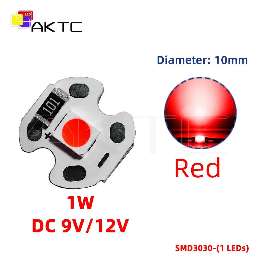 panneau led 1w 12v blanc rouge vert bleu 10mm alu smd3030 120deg moderne