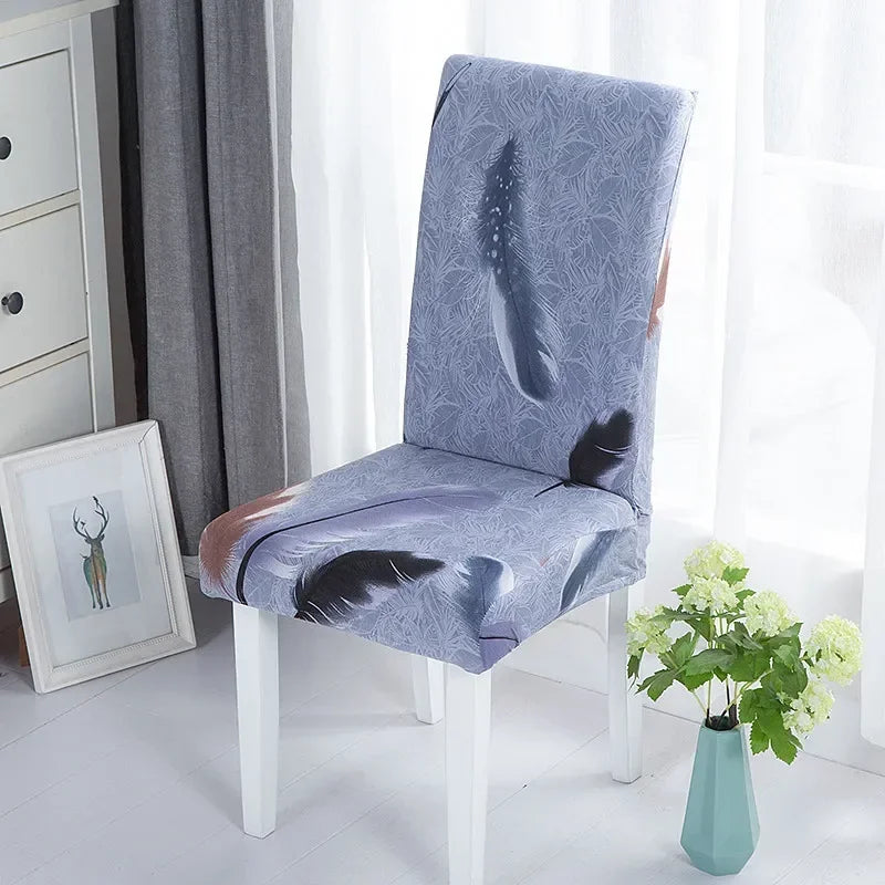 housse chaise moderne stretch imprimé floral rayures geometriques gris noir bleu beige marronwasher removable