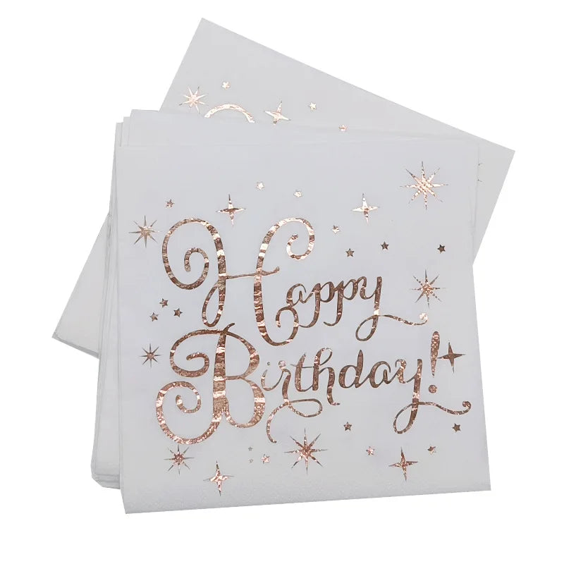 serviettes papier blanc doré classiques occasions festives mariage anniversaire élégantes lignes dorées simples texture