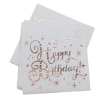 serviettes papier blanc doré classiques occasions festives mariage anniversaire élégantes lignes dorées simples texture